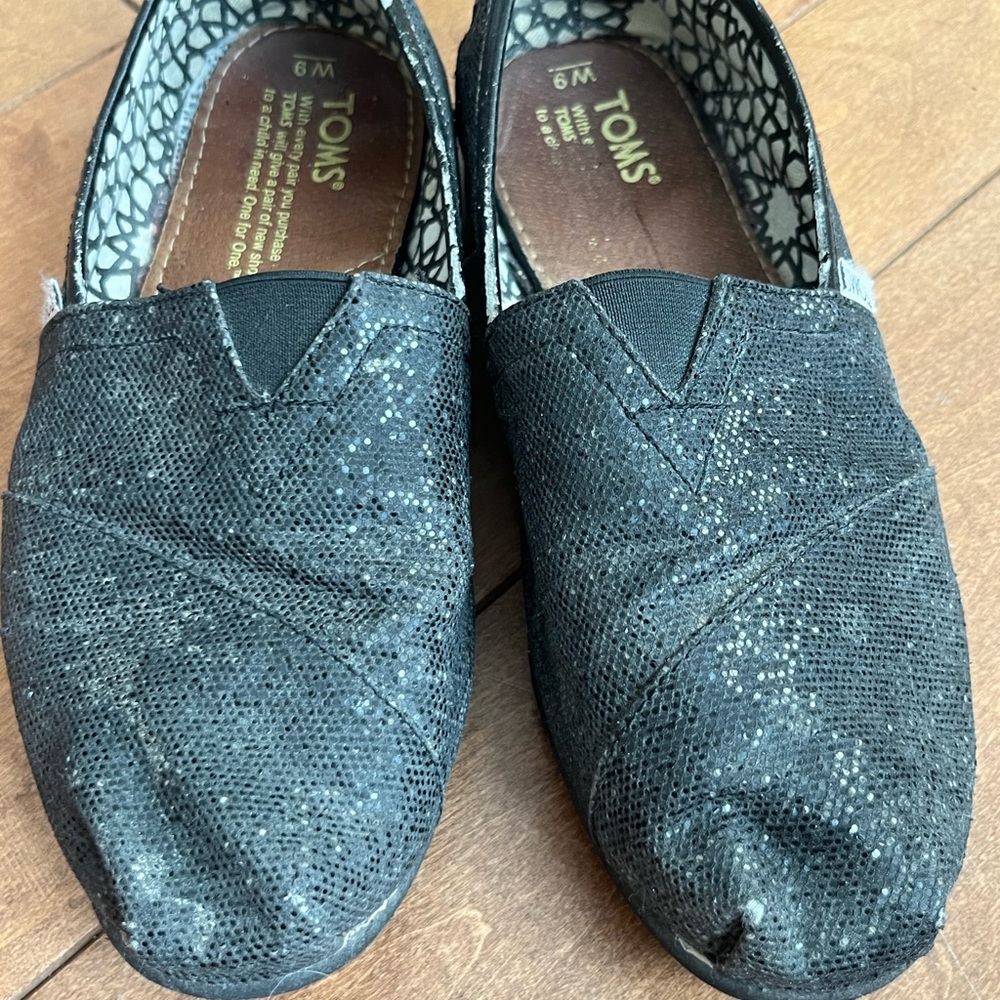 TOMS Black Slip-On Shoes